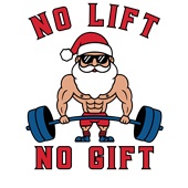 Epic Adult/Youth No Lift No Gift Buff Santa Gym Weights Cotton Graphic T-Shirts