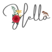 Epic Ladies Hello English Greeting Local Flower Bird V-Neck Graphic T-Shirts