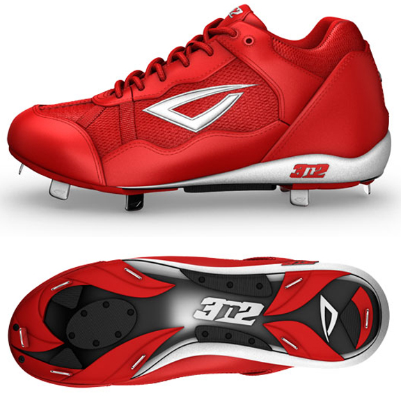 Pro Metal Classic Mid Baseball Spike Cleats Red Baseball Equipment & Gear