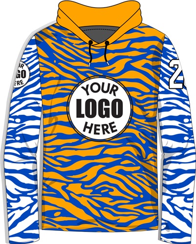 Long-Sleeve Sublimated Hood Tee - Custom "Wild" Cool Performance Unisex Warmup Gear