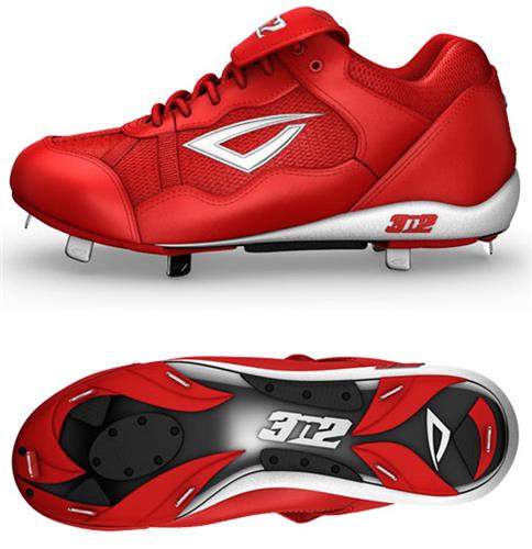 Pro Metal Classic Lo Baseball Spike Cleats Red