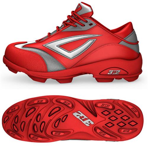 3n2 Womens Accelerate Fastpitch Molded Cleats Red
