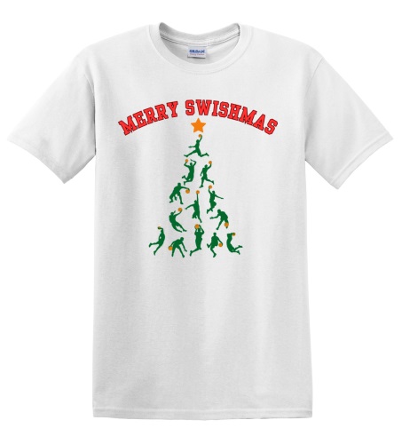 Epic Adult/Youth Merry Swishmas Basketball Christmas Tree Cotton Graphic T-Shirts. Free shipping.  Some exclusions apply.