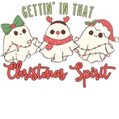 Epic Adult/Youth Getting in that Christmas Spirit Ghosts Cotton Graphic T-Shirts