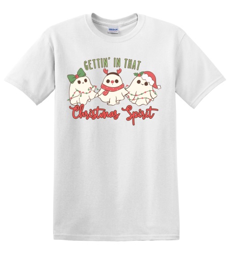 Epic Adult/Youth Getting in that Christmas Spirit Ghosts Cotton Graphic T-Shirts. Free shipping.  Some exclusions apply.