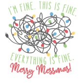 Epic Ladies Everything is Fine Merry Messmas V-Neck Graphic T-Shirts