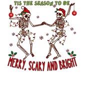 Epic Ladies Tis the Season to be Merry Scary Bright V-Neck Graphic T-Shirts