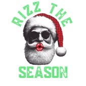 Epic Ladies Rizz the Season Christmas Santa Kiss V-Neck Graphic T-Shirts