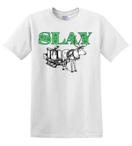 Epic Adult/Youth Slay All Day Reindeer Sleigh Christmas Cotton Graphic T-Shirts. Free shipping.  Some exclusions apply.