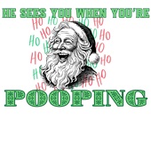 Epic Ladies He Sees You When YOU'RE Pooping Santa 1 V-Neck Graphic T-Shirts