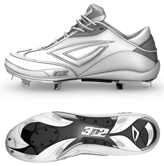 E23583 Accelerate Metal Fastpitch Cleats Pitching Toe Wht