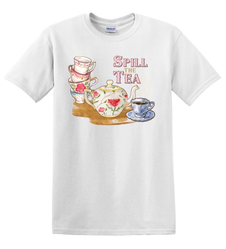 Epic Adult/Youth Spill The Tea Cotton Graphic T-Shirts. Free shipping.  Some exclusions apply.