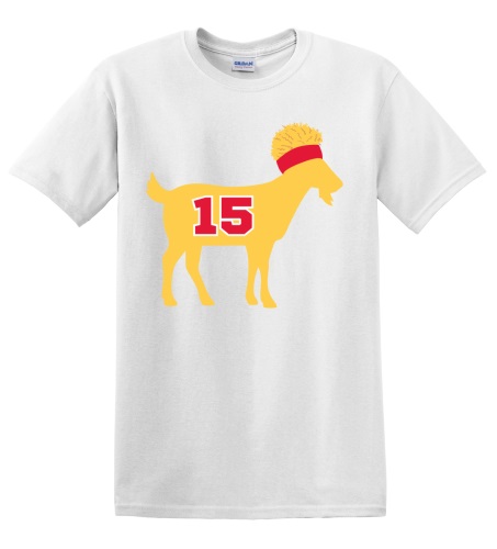 Epic Adult/Youth Mahomes Is The Goat 15 Football Cotton Graphic T-Shirts. Free shipping.  Some exclusions apply.