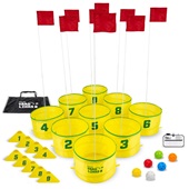 GoSports Yard Links Golf Game with 6 or 9 Buckets, Tee Markers and 6 Balls