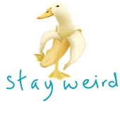 Epic Adult/Youth Stay Weird Banana Duck Meme Duckana Cotton Graphic T-Shirts