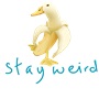 Epic Ladies Stay Weird Banana Duck Meme Duckana V-Neck Graphic T-Shirts