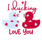 Epic Adult/Youth I Ducking Love You Valentines Duck Cotton Graphic T-Shirts