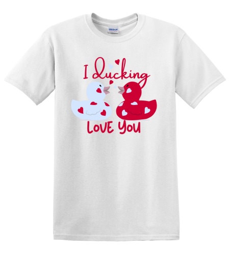 Epic Adult/Youth I Ducking Love You Valentines Duck Cotton Graphic T-Shirts. Free shipping.  Some exclusions apply.