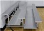 Gared Spectator Tip n' Roll 7' 6" Bleacher, 3 Row, Double Foot Plank TRB0308DF