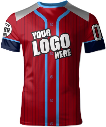 Custom All Sport Jersey - Sublimated "Pinstripe" Cool Performance Unisex Crew Tee