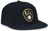 Outdoor Cap MLB-450 High Crown Flat Visor Home Cap Milwaukee Brewers 1MLH