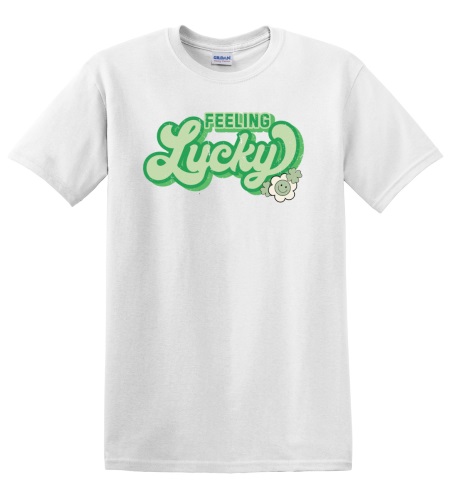 Epic Adult/Youth Feeling Lucky Saint Patrick's Day Clover Cotton Graphic T-Shirts. Free shipping.  Some exclusions apply.