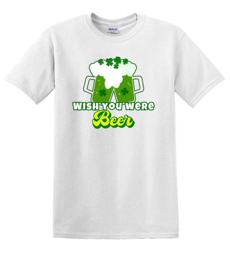 Epic Adult/Youth Wish You Were Beer Funny St. Patty's Day Cotton Graphic T-Shirts. Free shipping.  Some exclusions apply.