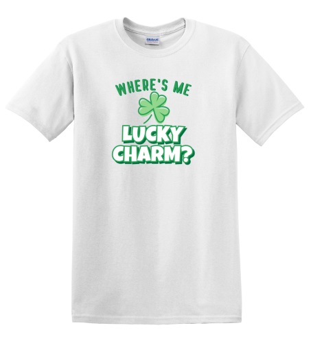 Epic Adult/Youth Where's Me Lucky Charm Shamrock Clover Cotton Graphic T-Shirts. Free shipping.  Some exclusions apply.