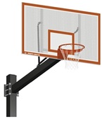 Basketball System -Titan (Powder Coated) Black 6"x6" Pole With 4FT Offset Backboard & Rim Goal (Surf