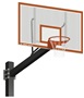 Basketball System -Titan (Powder Coated) Black 6"x6" Pole With 4FT Offset Backboard & Rim Goal (Surf