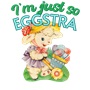 Epic Ladies I'm Just So Eggstra Lamb Eggs Easter V-Neck Graphic T-Shirts