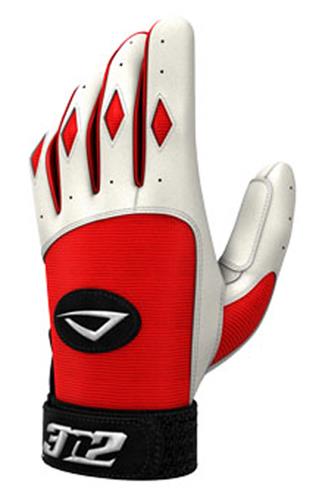 3n2 Spandex Lycra Batting Gloves Red/White
