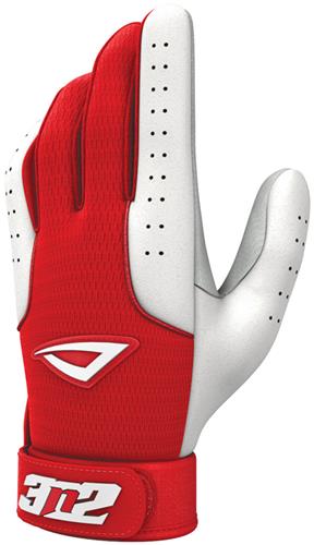 3n2 Sheepskin Leather Pro Bat Gloves Red/White