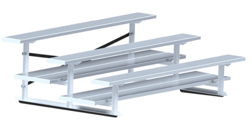 3 Row 7.5' Bleacher Preferred Double Foot Plank All Aluminum BLDP-375AL