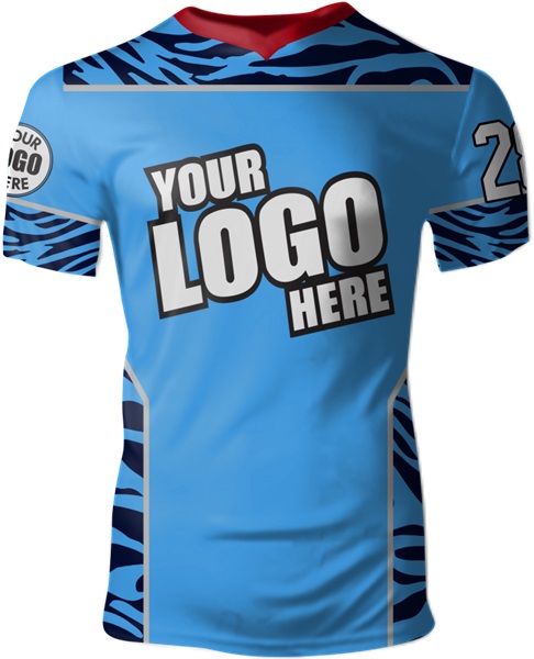 Custom Sublimated V-Neck Jersey - Unisex "Animal" Cool Performance Tee ...
