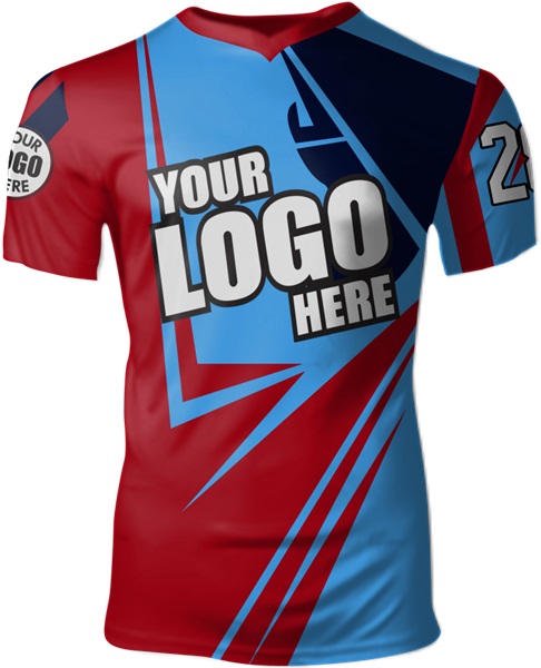 Custom Sublimated V-Neck Jersey - Unisex "SharpAbstract" Cool ...