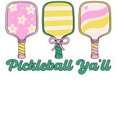 Epic Ladies Pickleball Ya'll Cute Paddles Bow Daisy V-Neck Graphic T-Shirts