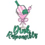 Epic Ladies Dink Responsibly Pickleball Pink Martini V-Neck Graphic T-Shirts