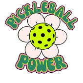 Epic Ladies Pickleball Power Daisy Hippie Retro V-Neck Graphic T-Shirts