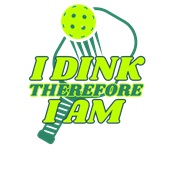 Epic Ladies I Dink Therefore I Am Pickleball V-Neck Graphic T-Shirts