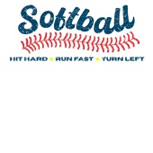 Epic Ladies Softball Laces Hit Hard Run Distress V-Neck Graphic T-Shirts