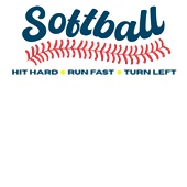 Epic Ladies Softball Laces Hit Hard Run Fast Left V-Neck Graphic T-Shirts