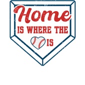 Epic Ladies Home Is Where The Heart Is Baseball V-Neck Graphic T-Shirts