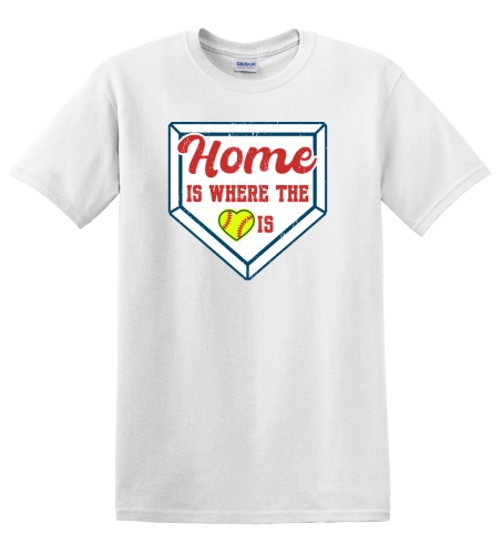 Epic Adult/Youth Home Is Where The Heart Is Softball Cotton Graphic T-Shirts. Free shipping.  Some exclusions apply.