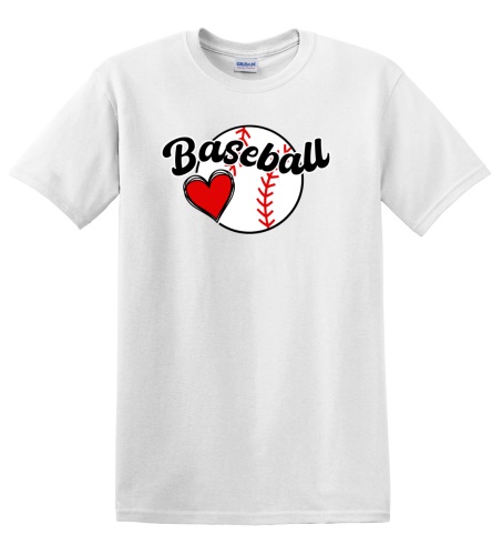 Epic Adult/Youth Baseball Love Heart Cotton Graphic T-Shirts. Free shipping.  Some exclusions apply.