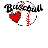 Epic Ladies Baseball Love Heart V-Neck Graphic T-Shirts