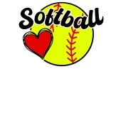 Epic Adult/Youth Softball Love Heart Cotton Graphic T-Shirts