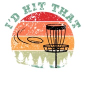 Epic Ladies I'd Hit That Disc Golf Distressed V-Neck Graphic T-Shirts