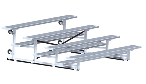 4 Row 7.5' Bleacher Single Foot Plank Tip & Roll BLCH-475TRG