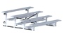 4 Row 7.5' Bleacher Single Foot Plank Tip & Roll BLCH-475TRG